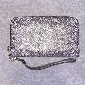 3/$27 Black Gold and White dotted Wallet Clutch